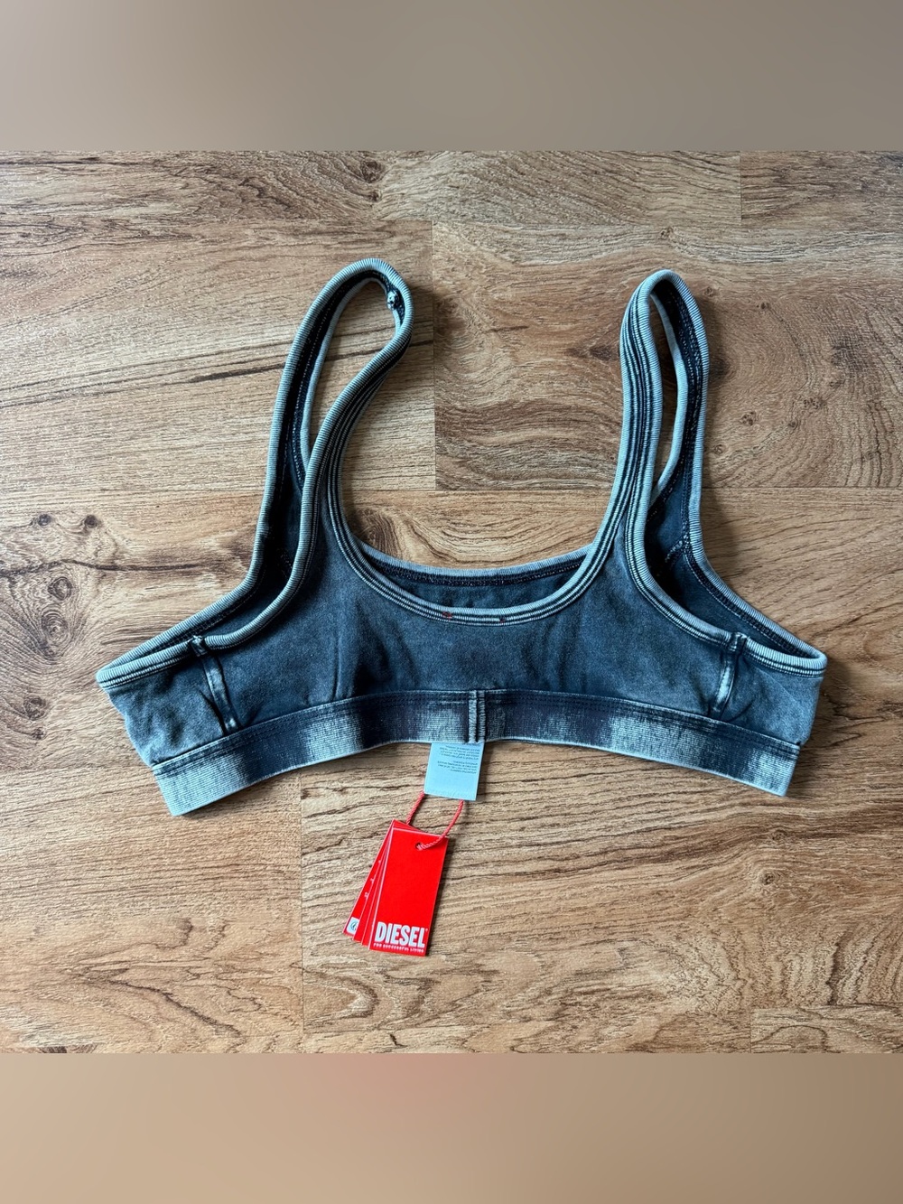 DIESEL Festival Streetwear Black Ariel-Denim Bra Size XL NWT - Picture 3 of 6
